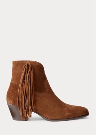 Bruna dam Ralph Lauren Lucille Fringe-Trim Mockaboots