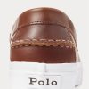 Bruna mäns Ralph Lauren Keaton Penny Loafers i läder