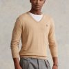 Bruna mäns Ralph Lauren Slim Fit Tröja med texturerad bomull Bruna mäns Ralph Lauren Slim Fit Tröja med texturerad bomull