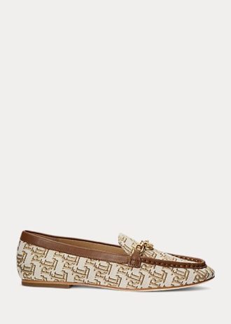 Bruna Ralph Lauren Averi II Monogram Jacquard Loafers för kvinnor