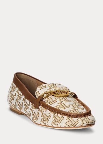 Bruna Ralph Lauren Averi II Monogram Jacquard Loafers för kvinnor
