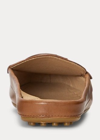 Bruna Ralph Lauren Brynn förarskor i polerat läder för kvinnor