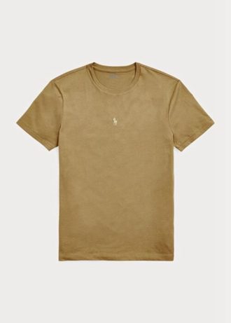 Bruna Ralph Lauren Custom Slim Fit T-shirts med rund hals för män