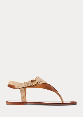 Bruna Ralph Lauren Delancie Welington sandaler i kalvmocka för kvinnor