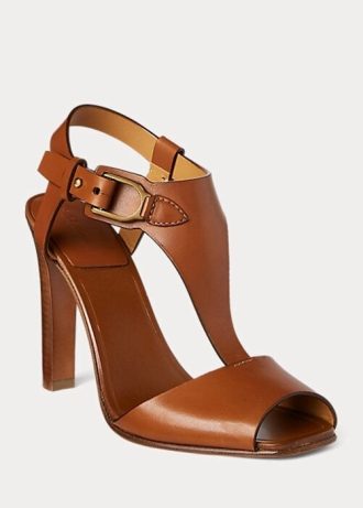 Bruna Ralph Lauren Emilie Welington sandaler i kalvskinn för kvinnor
