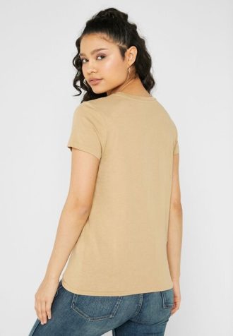 Bruna Ralph Lauren grafiska T-shirts med rund hals för kvinnor