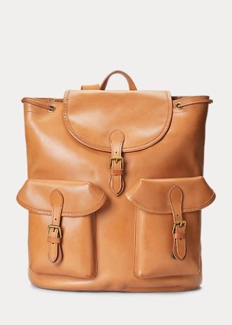 Bruna Ralph Lauren Heritage-läderryggsäckar för män