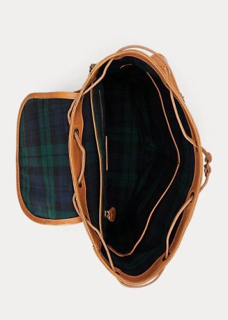 Bruna Ralph Lauren Heritage-läderryggsäckar för män