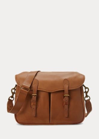 Bruna Ralph Lauren Heritage Messenger-väskor i läder för män