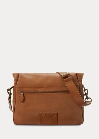Bruna Ralph Lauren Heritage Messenger-väskor i läder för män