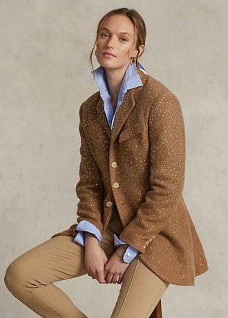 Bruna Ralph Lauren Herringbone-jackor med paljetter