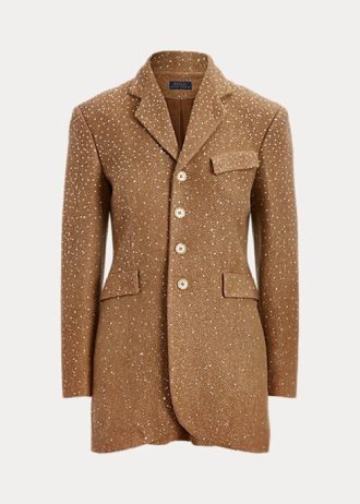 Bruna Ralph Lauren Herringbone-jackor med paljetter
