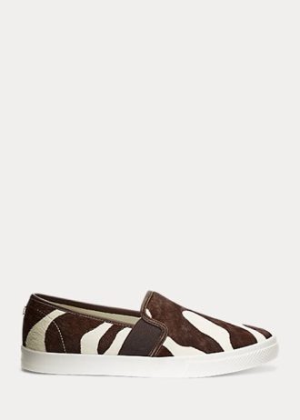 Bruna Ralph Lauren Jinny Haircalf Slip-On Sneakers för kvinnor
