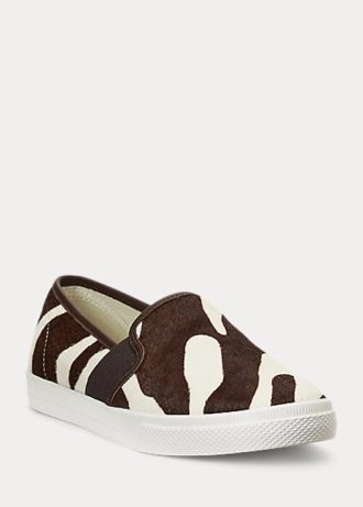 Bruna Ralph Lauren Jinny Haircalf Slip-On Sneakers för kvinnor