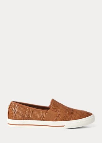 Bruna Ralph Lauren Jinny Woven Slip-On Sneakers för kvinnor