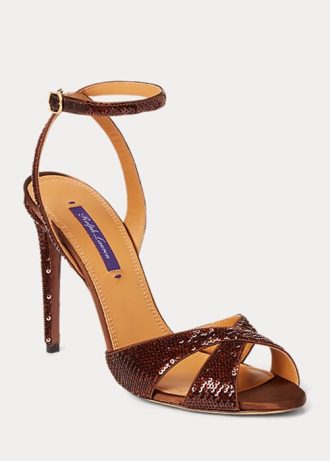Bruna Ralph Lauren Kandice-sandaler med paljetter för kvinnor