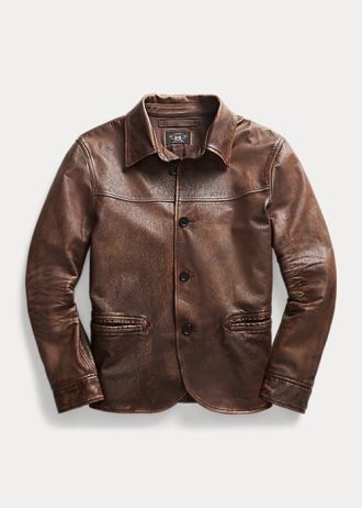 Bruna Ralph Lauren läderbilkappor för män