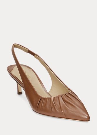Bruna Ralph Lauren Lolah Nappa-klackar i läder i läder