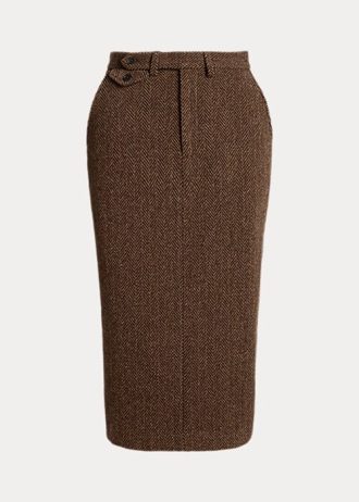 Bruna Ralph Lauren Mychele Ull Fiskbenskjolar för kvinnor