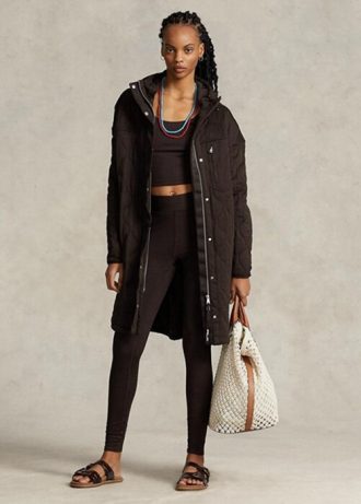 Bruna Ralph Lauren Oversize quiltade huvkappor för kvinnor