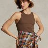 Bruna Ralph Lauren ribbad bomullstankar för kvinnor Bruna Ralph Lauren ribbad bomullstankar för kvinnor