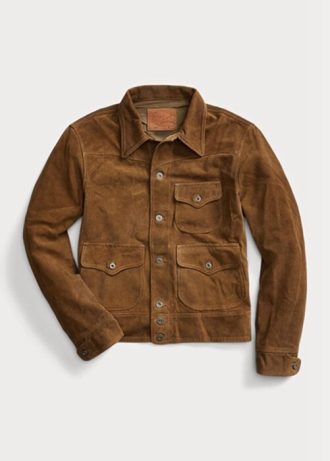 Bruna Ralph Lauren Roughout Mockajackor för män