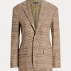 Bruna Ralph Lauren Rutiga ull-linne tweedjackor för kvinnor Bruna Ralph Lauren Rutiga ull-linne tweedjackor för kvinnor