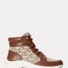 Bruna Ralph Lauren Rylee Monogram Jacquard High-Top Sneakers för kvinnor Bruna Ralph Lauren Rylee Monogram Jacquard High-Top Sneakers för kvinnor