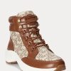 Bruna Ralph Lauren Rylee Monogram Jacquard High-Top Sneakers för kvinnor Bruna Ralph Lauren Rylee Monogram Jacquard High-Top Sneakers för kvinnor