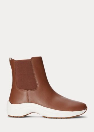 Bruna Ralph Lauren Rylee Slip-On Sneakers i polerat läder för kvinnor