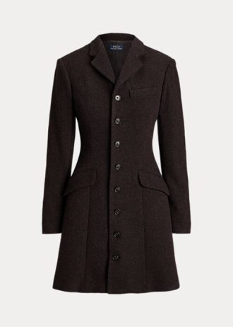 Bruna Ralph Lauren Tweed Fit-and-Flare kappor för kvinnor