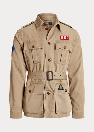 Bruna Ralph Lauren Twill-jackor med bälte för män