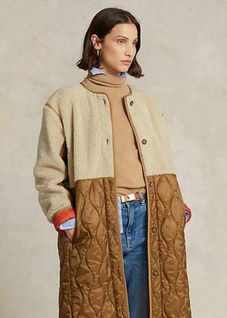 Bruna Ralph Lauren vattenavvisande hybridrockar med bälte för kvinnor
