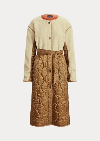 Bruna Ralph Lauren vattenavvisande hybridrockar med bälte för kvinnor
