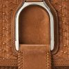 Brun Ralph Lauren vävda kalvskinn Welington axelväskor för kvinnor Brun Ralph Lauren vävda kalvskinn Welington axelväskor för kvinnor