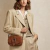Brun Ralph Lauren vävda kalvskinn Welington axelväskor för kvinnor Brun Ralph Lauren vävda kalvskinn Welington axelväskor för kvinnor