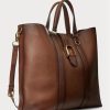 Bruna Ralph Lauren Welington tygväskor i brunt kalvskinn för män Bruna Ralph Lauren Welington tygväskor i brunt kalvskinn för män