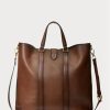 Bruna Ralph Lauren Welington tygväskor i brunt kalvskinn för män Bruna Ralph Lauren Welington tygväskor i brunt kalvskinn för män