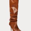 Bruna Ralph Lauren Zoe långa läderstövlar i kalvskinn Bruna Ralph Lauren Zoe långa läderstövlar i kalvskinn