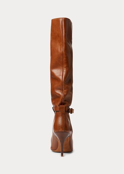 Bruna Ralph Lauren Zoe långa läderstövlar i kalvskinn Bruna Ralph Lauren Zoe långa läderstövlar i kalvskinn