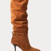 Bruna Ralph Lauren Zoe Tall Stövlar i mockad kalvskinn för kvinnor Bruna Ralph Lauren Zoe Tall Stövlar i mockad kalvskinn för kvinnor