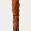 Bruna Ralph Lauren Zoe Tall Stövlar i mockad kalvskinn för kvinnor Bruna Ralph Lauren Zoe Tall Stövlar i mockad kalvskinn för kvinnor