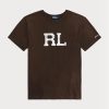 Bruna T-shirts med logotyp för Ralph Lauren Rl för kvinnor Bruna T-shirts med logotyp för Ralph Lauren Rl för kvinnor