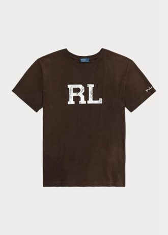 Bruna T-shirts med logotyp för Ralph Lauren Rl för kvinnor