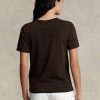 Bruna T-shirts med logotyp för Ralph Lauren Rl för kvinnor Bruna T-shirts med logotyp för Ralph Lauren Rl för kvinnor