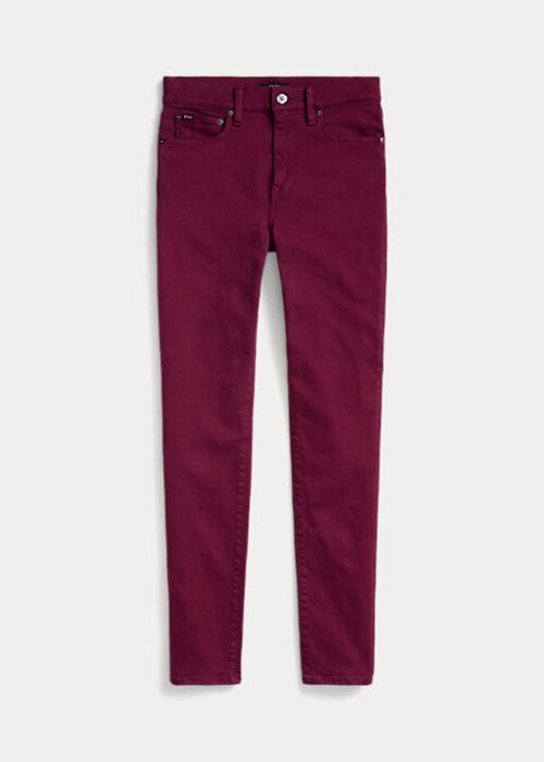 Burgundy Dam Ralph Lauren Tompkins Skinny Jeans i hög uppbyggnad Burgundy Dam Ralph Lauren Tompkins Skinny Jeans i hög uppbyggnad