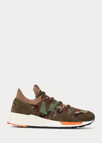 Camo Herr Ralph Lauren Trackster 200II Camo Knit Sneakers