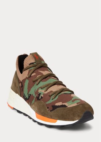 Camo Herr Ralph Lauren Trackster 200II Camo Knit Sneakers