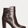 Choklad Dam Ralph Lauren Madelyn Burnished Leatherie Boots Choklad Dam Ralph Lauren Madelyn Burnished Leatherie Boots