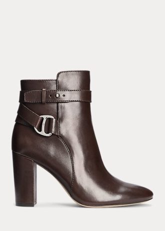 Choklad Dam Ralph Lauren Madelyn Burnished Leatherie Boots